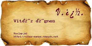 Vitéz Ágnes névjegykártya