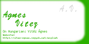 agnes vitez business card